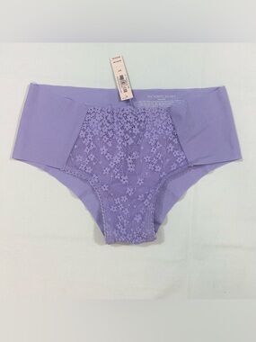 NWT Victoria's Secret Small No-Show Lace Detail Cheeky Panty Floral Lavender